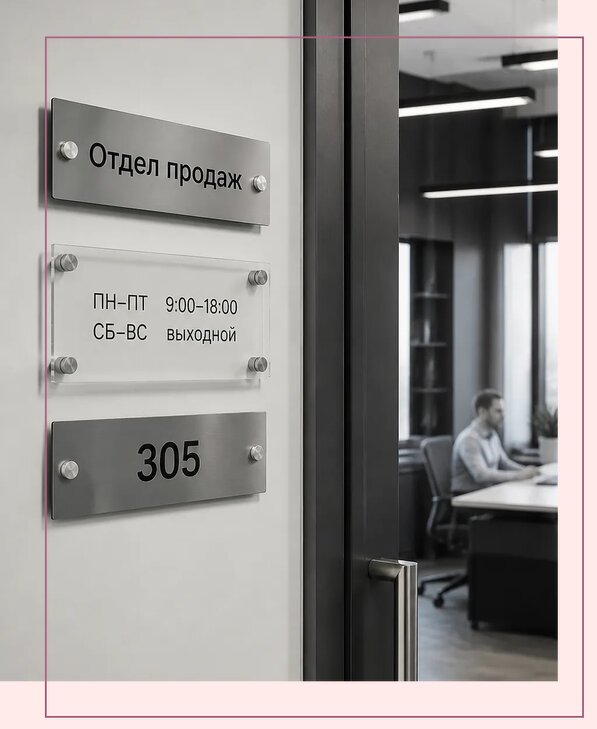 Офисные таблички на дверь в Тайшете по цене от 5089 р. | Аванза-Тшт